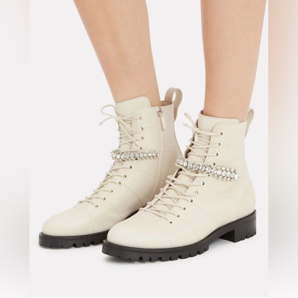 Jimmy Choo Cruz Zip-Up Combat Boots - fits size 9, but is a size 40 Italian